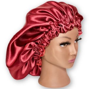 Reversible Satin Bonnet in the color Burgundy and size regular