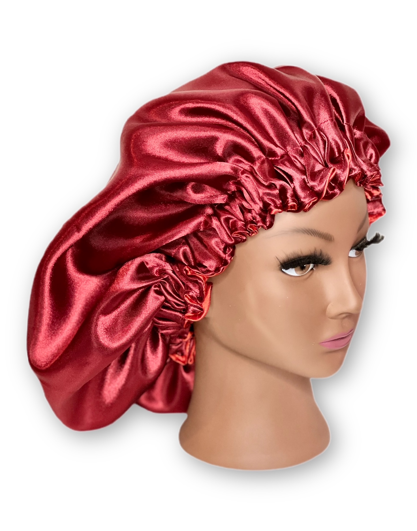 Reversible Satin Bonnet in the color Burgundy and size regular